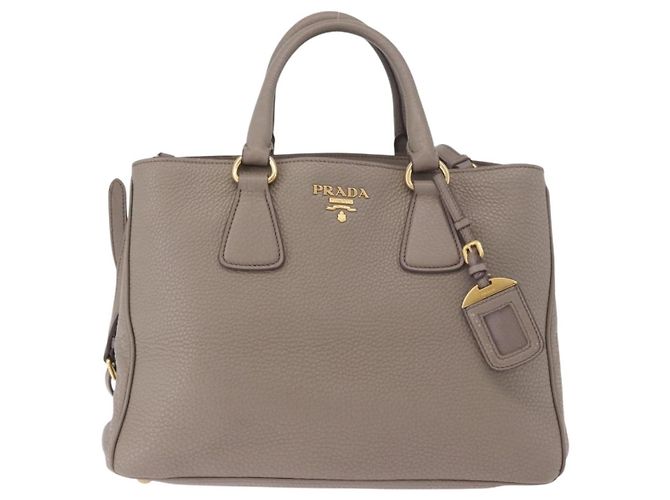 Borsa PRADA Vitterodino in pelle 2way Grigio Oro Auth BA13937V Marrone D'oro - vista 13