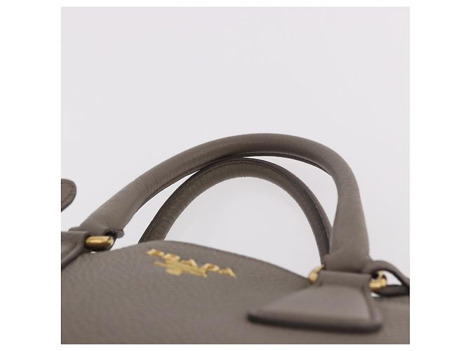 Borsa PRADA Vitterodino in pelle 2way Grigio Oro Auth BA13937V Marrone D'oro - vista 14