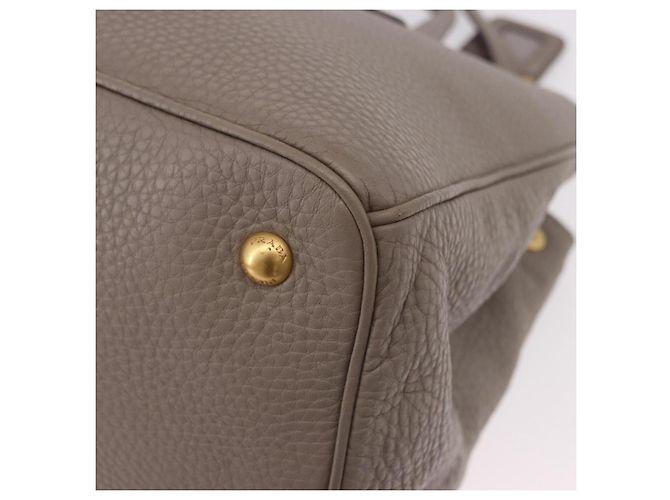 Borsa PRADA Vitterodino in pelle 2way Grigio Oro Auth BA13937V Marrone D'oro - vista 17