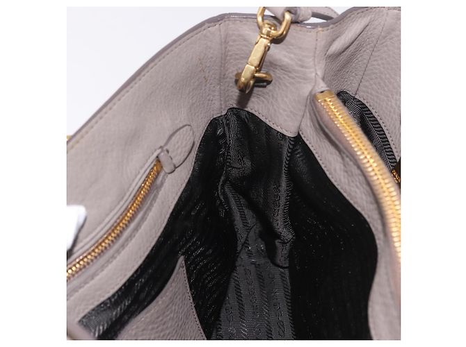 Borsa PRADA Vitterodino in pelle 2way Grigio Oro Auth BA13937V Marrone D'oro - vista 21