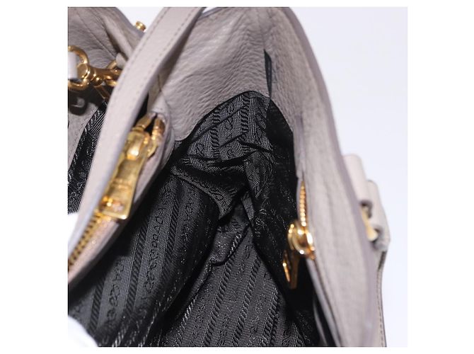 Borsa PRADA Vitterodino in pelle 2way Grigio Oro Auth BA13937V Marrone D'oro - vista 22