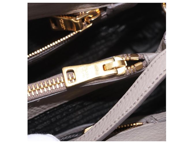 Borsa PRADA Vitterodino in pelle 2way Grigio Oro Auth BA13937V Marrone D'oro - vista 28