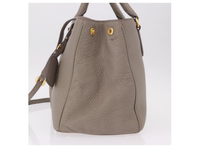 Borsa PRADA Vitterodino in pelle 2way Grigio Oro Auth BA13937V Marrone D'oro - vista 3