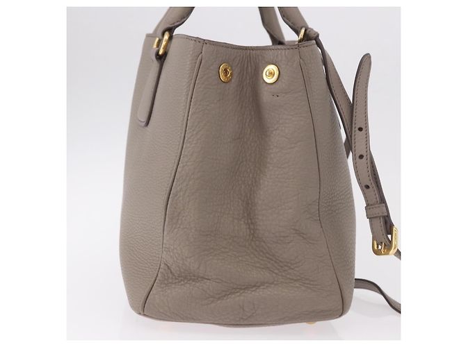 Borsa PRADA Vitterodino in pelle 2way Grigio Oro Auth BA13937V Marrone D'oro - vista 4