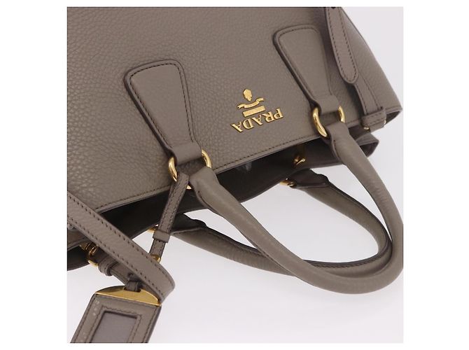 Borsa PRADA Vitterodino in pelle 2way Grigio Oro Auth BA13937V Marrone D'oro - vista 6