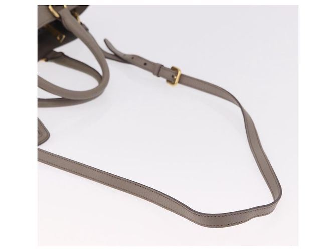 Borsa PRADA Vitterodino in pelle 2way Grigio Oro Auth BA13937V Marrone D'oro - vista 8