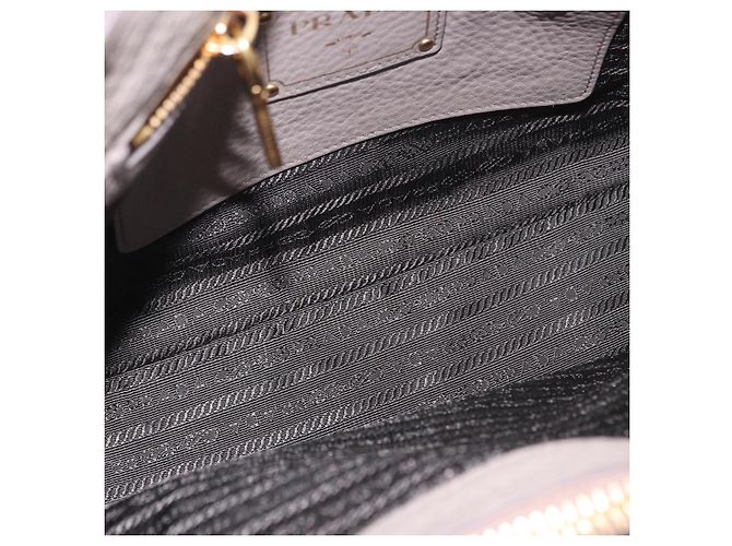Borsa PRADA Vitterodino in pelle 2way Grigio Oro Auth BA13937V Marrone D'oro - vista 9