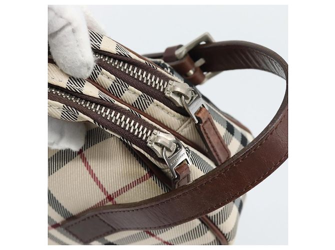 Clutch BURBERRY Nova Check in tela beige e argento Auth mr2740 - vista 10