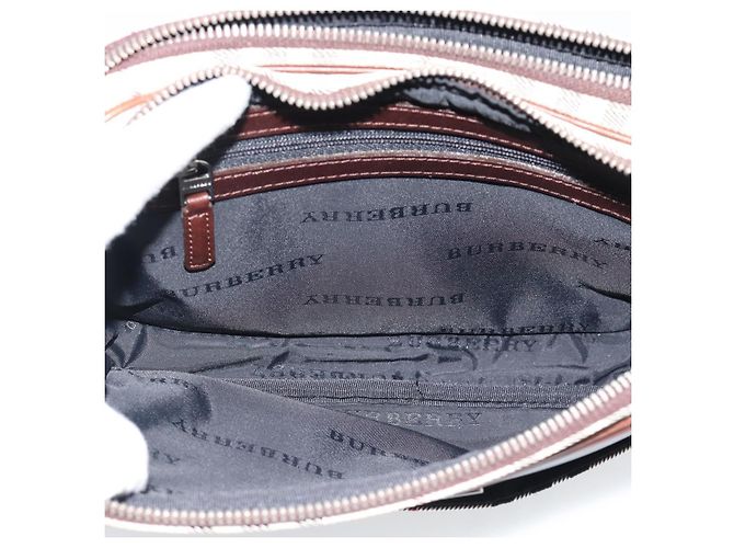 Clutch BURBERRY Nova Check in tela beige e argento Auth mr2740 - vista 11