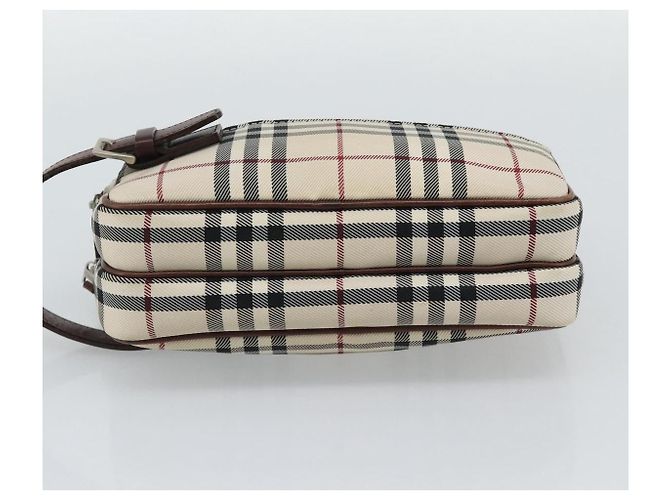 Clutch BURBERRY Nova Check in tela beige e argento Auth mr2740 - vista 6
