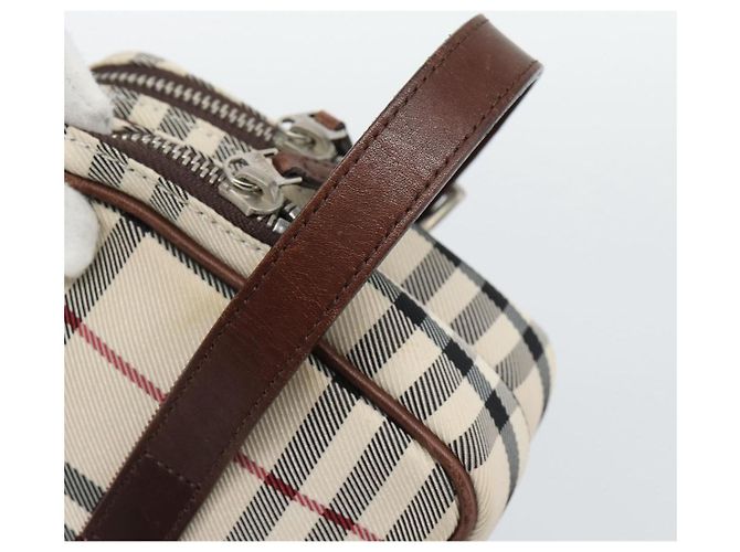 Clutch BURBERRY Nova Check in tela beige e argento Auth mr2740 - vista 8