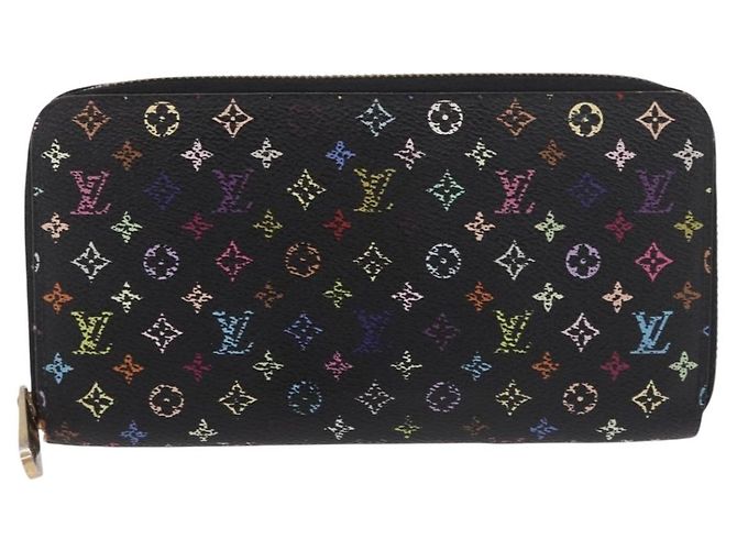 LOUIS VUITTON Monogram Multicolor Zippy Long Wallet Black M60243 LV Auth bs36045 Nero - vista 13