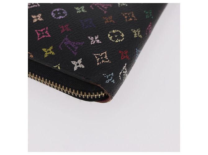 LOUIS VUITTON Monogram Multicolor Zippy Long Wallet Black M60243 LV Auth bs36045 Nero - vista 15