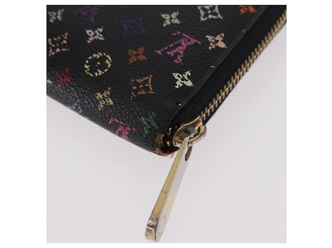 LOUIS VUITTON Monogram Multicolor Zippy Long Wallet Black M60243 LV Auth bs36045 Nero - vista 16