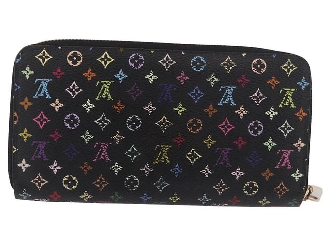 LOUIS VUITTON Monogram Multicolor Zippy Long Wallet Black M60243 LV Auth bs36045 Nero - vista 2