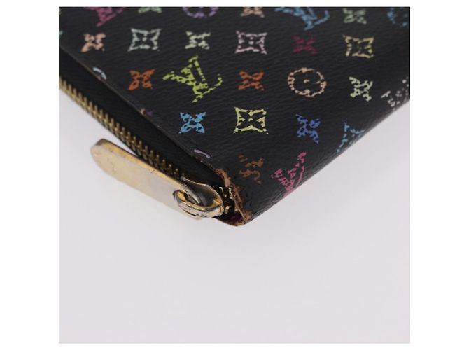 LOUIS VUITTON Monogram Multicolor Zippy Long Wallet Black M60243 LV Auth bs36045 Nero - vista 7