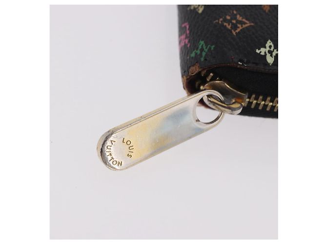 LOUIS VUITTON Monogram Multicolor Zippy Long Wallet Black M60243 LV Auth bs36045 Nero - vista 8