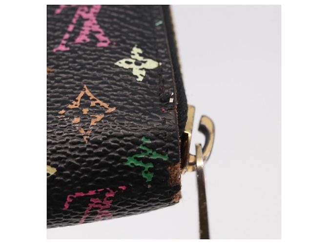 LOUIS VUITTON Monogram Multicolor Zippy Long Wallet Black M60243 LV Auth bs36045 Nero - vista 9