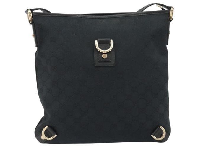 Borsa a Spalla GUCCI GG Canvas Abbey Nera Oro 131326 Auth 191311A Nero D'oro - vista 13