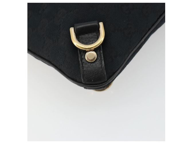 Borsa a Spalla GUCCI GG Canvas Abbey Nera Oro 131326 Auth 191311A Nero D'oro - vista 17