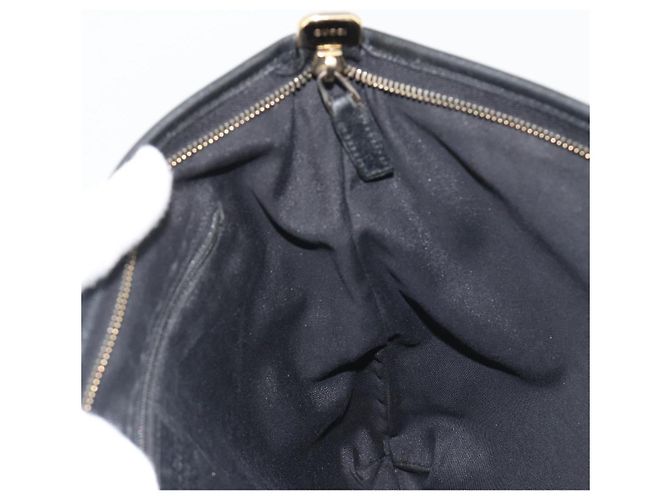 Borsa a Spalla GUCCI GG Canvas Abbey Nera Oro 131326 Auth 191311A Nero D'oro - vista 20
