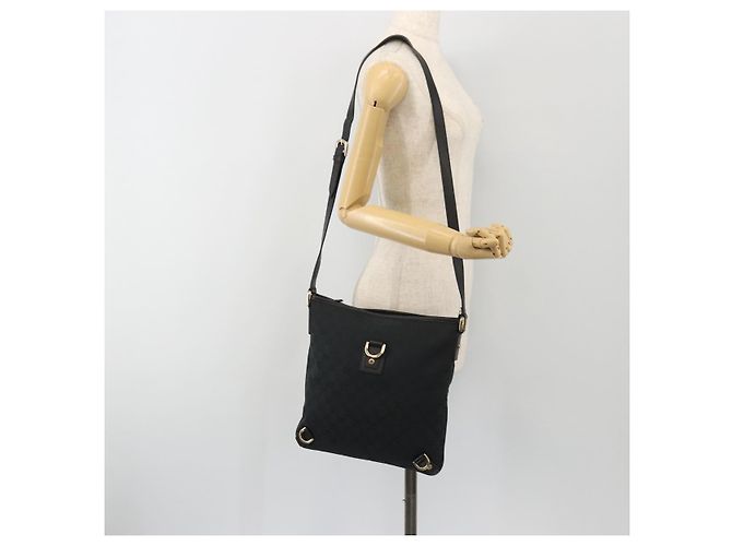 Borsa a Spalla GUCCI GG Canvas Abbey Nera Oro 131326 Auth 191311A Nero D'oro - vista 24