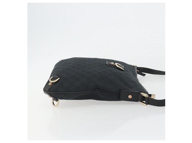 Borsa a Spalla GUCCI GG Canvas Abbey Nera Oro 131326 Auth 191311A Nero D'oro - vista 3
