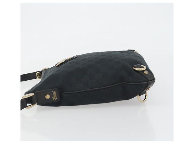 Borsa a Spalla GUCCI GG Canvas Abbey Nera Oro 131326 Auth 191311A Nero D'oro - vista 4