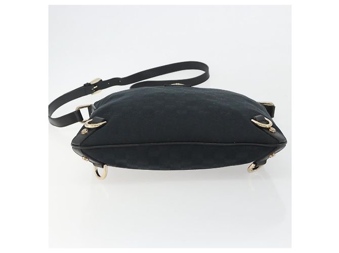 Borsa a Spalla GUCCI GG Canvas Abbey Nera Oro 131326 Auth 191311A Nero D'oro - vista 5
