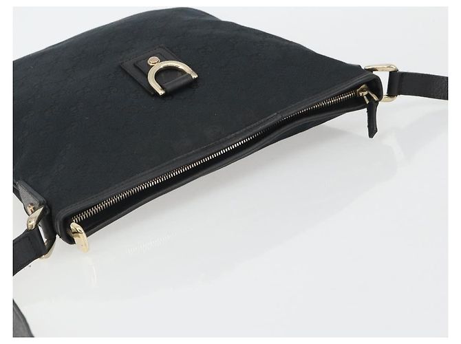 Borsa a Spalla GUCCI GG Canvas Abbey Nera Oro 131326 Auth 191311A Nero D'oro - vista 6