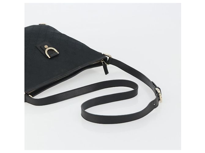 Borsa a Spalla GUCCI GG Canvas Abbey Nera Oro 131326 Auth 191311A Nero D'oro - vista 7