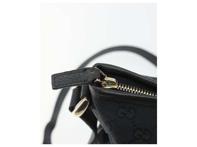 Borsa a Spalla GUCCI GG Canvas Abbey Nera Oro 131326 Auth 191311A Nero D'oro - vista 9