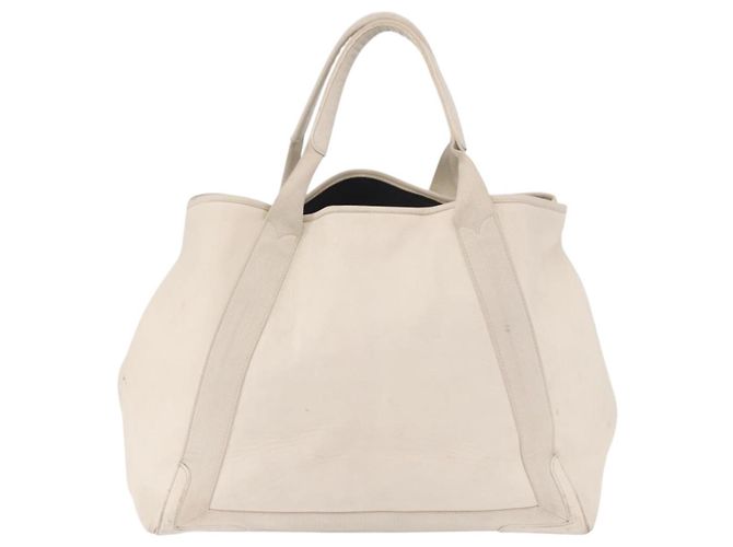 BALENCIAGA Borsa Cabas M Navy in Pelle Bianco Argento 339936 Auth hk3892 - vista 2