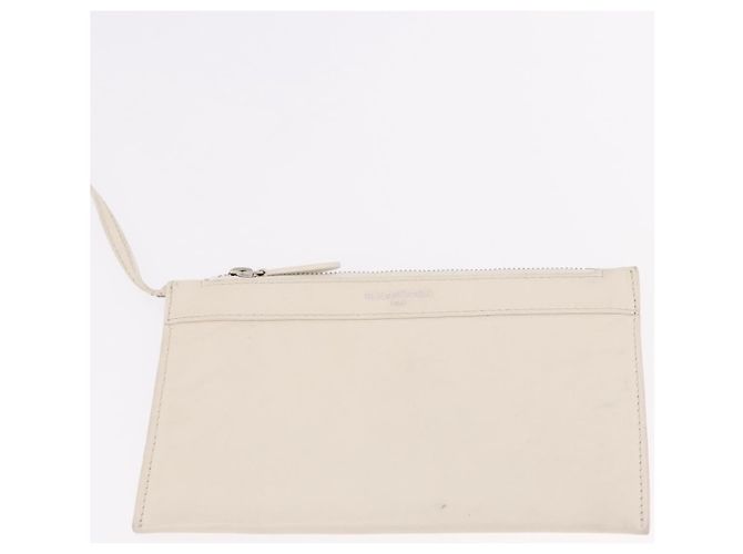 BALENCIAGA Borsa Cabas M Navy in Pelle Bianco Argento 339936 Auth hk3892 - vista 20