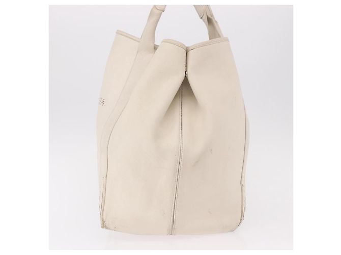 BALENCIAGA Borsa Cabas M Navy in Pelle Bianco Argento 339936 Auth hk3892 - vista 3