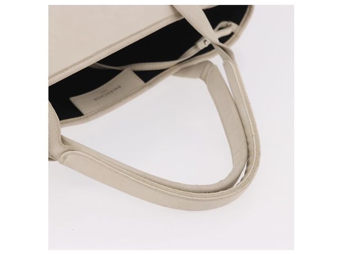 BALENCIAGA Borsa Cabas M Navy in Pelle Bianco Argento 339936 Auth hk3892 - vista 8