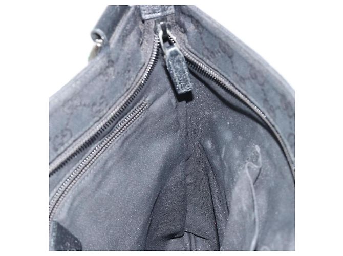 Borsa a tracolla GUCCI GG Canvas Web Sherry Line Nera Argento 256100 Auth 190463A Nero - vista 20