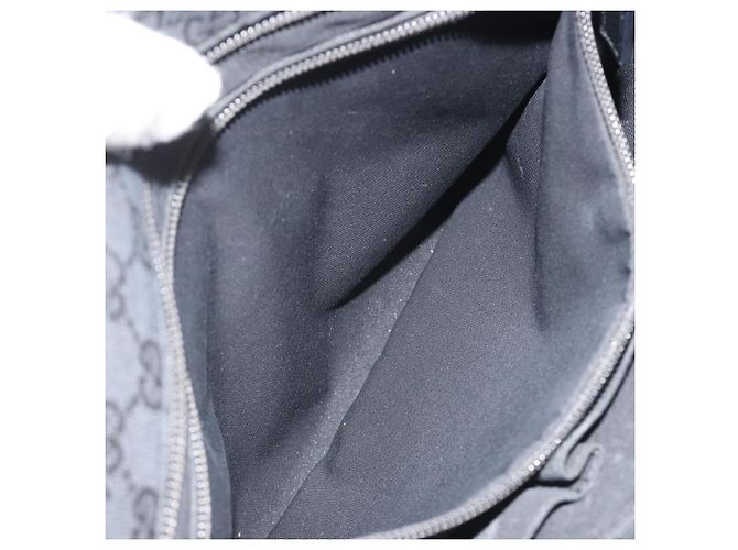 Borsa a tracolla GUCCI GG Canvas Web Sherry Line Nera Argento 256100 Auth 190463A Nero - vista 23