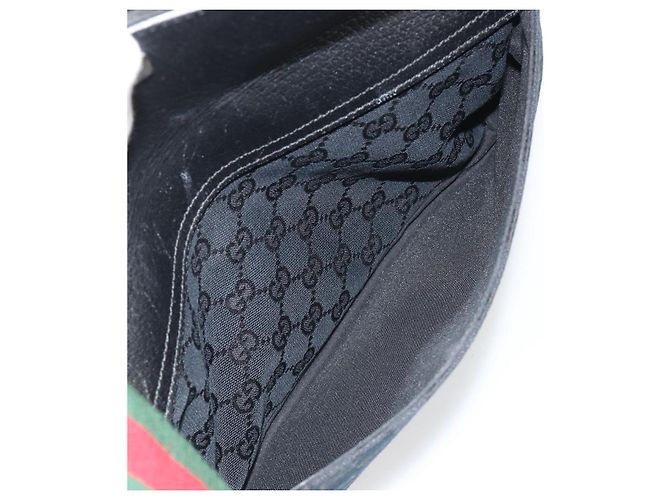 Borsa a tracolla GUCCI GG Canvas Web Sherry Line Nera Argento 256100 Auth 190463A Nero - vista 24
