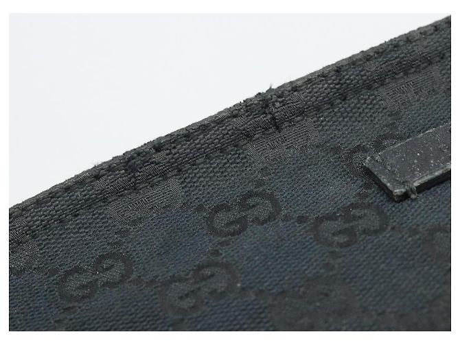Borsa a tracolla GUCCI GG Canvas Web Sherry Line Nera Argento 256100 Auth 190463A Nero - vista 9