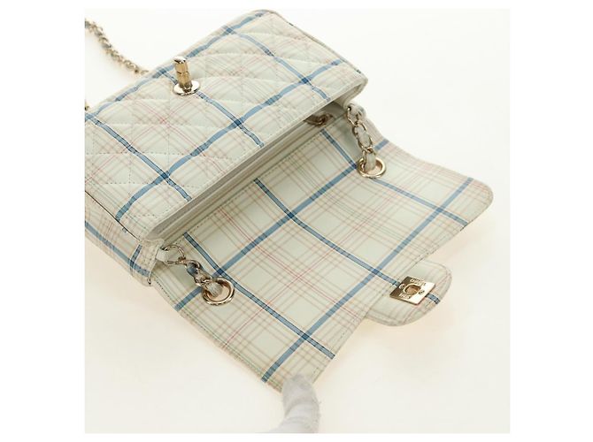 CHANEL Matelasse 20 Chain Shoulder Bag Leather White Gold CC Auth 190689SAM Bianco D'oro - vista 18