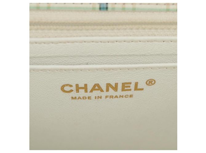 CHANEL Matelasse 20 Chain Shoulder Bag Leather White Gold CC Auth 190689SAM Bianco D'oro - vista 20