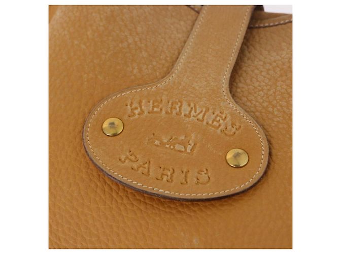 Hermès Borsa a tracolla HERMES Rodeo in pelle Taurillon Beige Gold Auth 190526 D'oro - vista 20