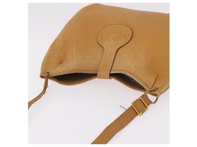 Hermès Borsa a tracolla HERMES Rodeo in pelle Taurillon Beige Gold Auth 190526 D'oro - vista 6