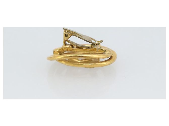 Orecchini CHANEL COCO Mark in metallo dorato CC Autentici 186930 D'oro - vista 8