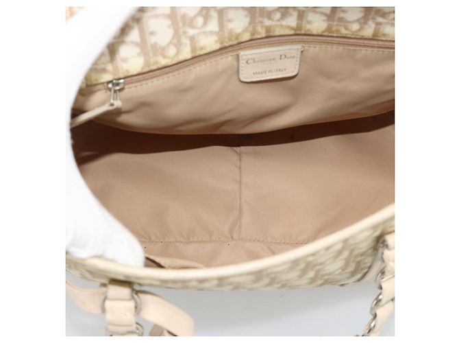 Borsa a tracolla Christian Dior Trotter Canvas Romantic Chain PVC Avorio Auth 190613 Argento Crudo - vista 10