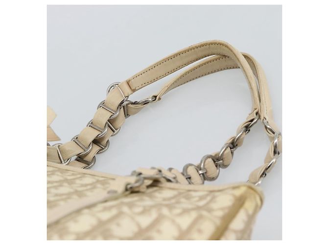 Borsa a tracolla Christian Dior Trotter Canvas Romantic Chain PVC Avorio Auth 190613 Argento Crudo - vista 14
