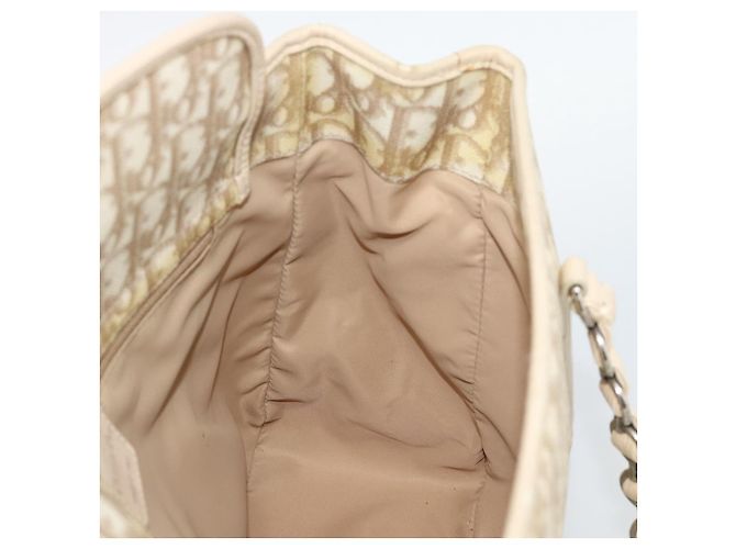 Borsa a tracolla Christian Dior Trotter Canvas Romantic Chain PVC Avorio Auth 190613 Argento Crudo - vista 19