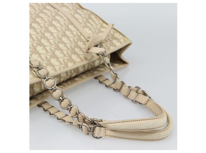 Borsa a tracolla Christian Dior Trotter Canvas Romantic Chain PVC Avorio Auth 190613 Argento Crudo - vista 7