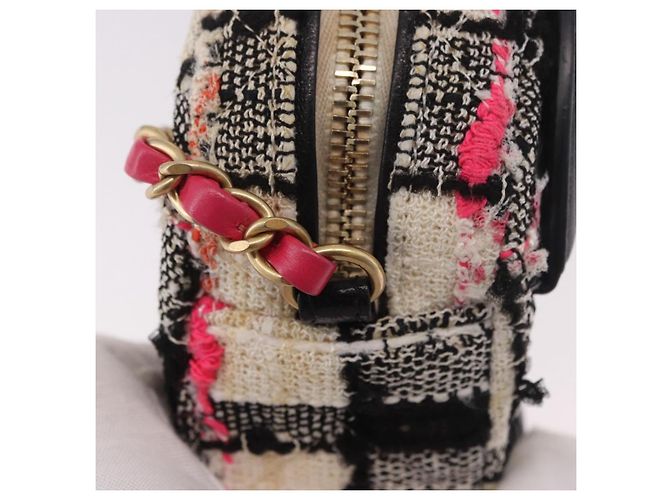 CHANEL Matelasse Chain Schultertasche Tweed Multicolor Gold CC Auth 191646SM - Ansicht 10